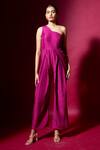 Buy Vedika M Purple Silk One Shoulder Jumpsuit at Aza Fashions Buy_Vedika M_Purple Silk One Shoulder Jumpsuit _at_Aza_Fashions
