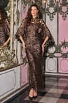 Dash And Dot Brown Cotton Sequins, Lace High , Sweetheart Metallic Dress at Aza Fashions Dash And Dot_Brown Cotton Sequins, Lace High , Sweetheart Metallic Dress _at_Aza_Fashions