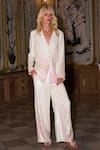 Buy_Dash And Dot_Ivory Polyester Sequins, Pearls Work Blazer And Pant Set _at_Aza_Fashions