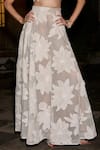 Shop Dash And Dot White Polyester Embroidery Floral Lace Applique Maxi Skirt Online at Aza Fashions Shop_Dash And Dot_White Polyester Embroidery Floral Lace Applique Maxi Skirt _Online_at_Aza_Fashions