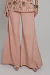 Buy_Shagufta_Peach Crepe Embroidery Halter Neck Top And Pant Set _Online_at_Aza_Fashions