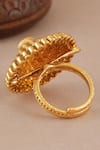 Smars Jewelry_Gold Plated Stones, Antique Carved Adjustable Ring _Online_at_Aza_Fashions