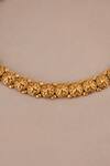 Shop_Smars Jewelry_Gold Plated Antique Floral Carved Choker Necklace Set _Online_at_Aza_Fashions
