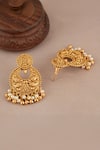 Buy_Smars Jewelry_Gold Plated Pearls, Beads Antique Drop Choker And Chandbalis Set _Online_at_Aza_Fashions