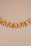 Smars Jewelry_Gold Plated Beads Floral Carved Antique Choker Set _Online_at_Aza_Fashions