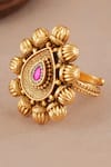 Buy_Smars Jewelry_Gold Plated Stones Embellished Adjustable Antique Ring _Online_at_Aza_Fashions
