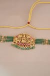 Buy_Smars Jewelry_Gold Plated Stones, Pearls Maa Lakshmi Carved Antique Choker Set _Online_at_Aza_Fashions