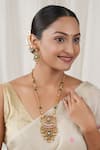 Buy_Smars Jewelry_Gold Plated Stones, Pearls Embellished Antique Rajwadi Pendant Necklace Set _at_Aza_Fashions