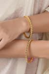 Buy_Smars Jewelry_Gold Plated Antique Carved Pair Of Bangles _at_Aza_Fashions