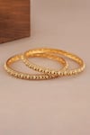 Smars Jewelry_Gold Plated Antique Carved Pair Of Bangles _Online_at_Aza_Fashions