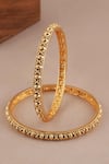 Shop_Smars Jewelry_Gold Plated Antique Carved Pair Of Bangles _at_Aza_Fashions