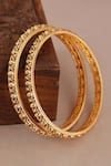Buy_Smars Jewelry_Gold Plated Antique Carved Pair Of Bangles _Online_at_Aza_Fashions