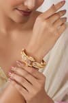 Shop_Smars Jewelry_Gold Plated Stones, Beads Antique Embellished Bangle _Online_at_Aza_Fashions