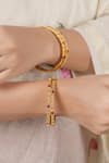 Buy_Smars Jewelry_Gold Plated Stones, Antique Ruby Studded Bangles - Set Of 4 _at_Aza_Fashions
