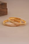Smars Jewelry_Gold Plated Antique Carved Pair Of Bangles _Online_at_Aza_Fashions