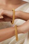 Buy_Smars Jewelry_Gold Plated Beads Antique Intricate Carved Pair Of Bangles _Online_at_Aza_Fashions
