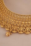 Buy_Smars Jewelry_Gold Plated Beads Maa Laksmi Intricate Carved Antique Choker Set _Online_at_Aza_Fashions