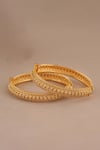 Buy_Smars Jewelry_Gold Plated Beads, Embroidery Antique Floral Carved Pair Of Bangles _Online_at_Aza_Fashions