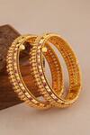 Shop_Smars Jewelry_Gold Plated Stones Antique Ruby Studded Pair Of Bangles _Online_at_Aza_Fashions