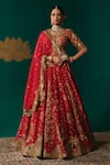 Buy Niloufer By Aasif Ally Red Silk Embroidery, Stones, Zari Zardozi Handwork Bridal Lehenga Set at Aza Fashions Buy_Niloufer By Aasif Ally_Red Silk Embroidery, Stones, Zari Zardozi Handwork Bridal Lehenga Set _at_Aza_Fashions