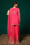 Shop Niloufer By Aasif Ally Pink Chinon, Tissue Sequins, Stones, Intricate Embroidered Kurta Sharara Set at Aza Fashions Shop_Niloufer By Aasif Ally_Pink Chinon, Tissue Sequins, Stones, Intricate Embroidered Kurta Sharara Set _at_Aza_Fashions