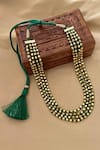 Buy_Saga Jewels_Green Beaded Long Layered Necklace _at_Aza_Fashions
