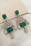Shop_Saga Jewels_Green Stones Studded Necklace Set _at_Aza_Fashions