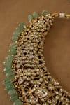 Buy_Saga Jewels_Gold Plated Beads, Stones Kundan Polki Embellished Bridal Necklace Set _Online_at_Aza_Fashions