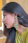 Buy_Saga Jewels_Multi Color Beads, Pearls, Stones, Fish Motif Embellished Kundan Long Earrings _at_Aza_Fashions