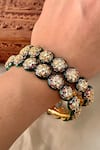 Buy_Saga Jewels_Gold Plated Stones, Pearls Meenakari Work Pair Of Bangles _at_Aza_Fashions