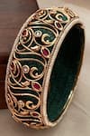 Buy_Saga Jewels_Green Stones, Beads, Crystals Filigree Work Bangle _Online_at_Aza_Fashions