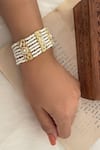 Buy_Saga Jewels_White Pearls, Stones Embellished Bracelet _at_Aza_Fashions