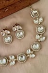 Buy_Saga Jewels_White Stones Polki Embellished Choker Necklace Set _Online_at_Aza_Fashions