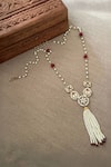 Buy_Saga Jewels_White Pearl Tassel Long Necklace _at_Aza_Fashions