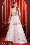 Buy_Hoity Moppet_White Georgette Embroidery, Sequins, Tassels Darpan Flower Lehenga Jacket Set _at_Aza_Fashions