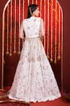 Shop_Hoity Moppet_White Georgette Embroidery, Sequins, Tassels Darpan Flower Lehenga Jacket Set _at_Aza_Fashions
