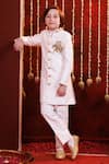 Buy_Hoity Moppet_White Silk Embroidery, Studs Elephant Tales Sherwani Set _at_Aza_Fashions