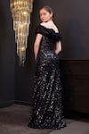 Shop_Hoity Moppet_Black Net, Organza Sequins, Ruffles Embroidered Gown _at_Aza_Fashions