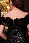 Buy_Hoity Moppet_Black Net, Organza Sequins, Ruffles Embroidered Gown _Online_at_Aza_Fashions