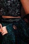 Buy_Hoity Moppet_Green Net Sequins Jade Jubilee Embroidered Blouse Lehenga Set 