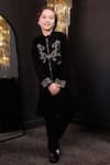 Buy_Hoity Moppet_Black Crepe Stones, Embroidery Mustang Swarovski Sherwani _Online_at_Aza_Fashions
