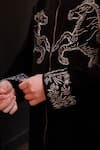 Shop_Hoity Moppet_Black Crepe Stones, Embroidery Mustang Swarovski Sherwani _Online_at_Aza_Fashions