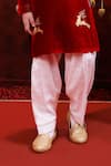 Hoity Moppet_Red Velvet Embroidery Reinred Kurta Set _Online_at_Aza_Fashions