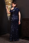 Shop_Hoity Moppet_Blue Net Sequins, Embroidery Royal Sapphire Gown _at_Aza_Fashions