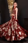 Buy Hoity Moppet Red Organza, Tulle Foil Printing, Scarletts Soiree Flower Motif Lehenga Set Online at Aza Fashions Buy_Hoity Moppet_Red Organza, Tulle Foil Printing, Scarletts Soiree Flower Motif Lehenga Set _Online_at_Aza_Fashions