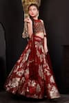 Shop Hoity Moppet Red Organza, Tulle Foil Printing, Scarletts Soiree Flower Motif Lehenga Set Online at Aza Fashions Shop_Hoity Moppet_Red Organza, Tulle Foil Printing, Scarletts Soiree Flower Motif Lehenga Set _Online_at_Aza_Fashions