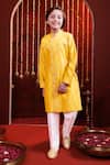 Buy Hoity Moppet Yellow Silk Embroidery, Studs Surya Kurta Set at Aza Fashions Buy_Hoity Moppet_Yellow Silk Embroidery, Studs Surya Kurta Set _at_Aza_Fashions