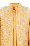 Rang By Les Petits_Yellow Silk Embroidery Rang Cord Work Bundi Kurta Set _Online_at_Aza_Fashions