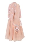 Buy_Rang By Les Petits_Peach Polyester Embroidery, Sequins, Rang Floral Vines Jacket Lehenga Set _at_Aza_Fashions