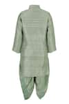 Shop_Rang By Les Petits_Green Silk Embroidery, Beads Placket Kurta And Dhoti Pant Set _at_Aza_Fashions